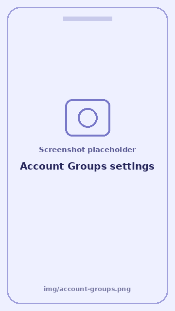 Screenshot: Account Groups settings