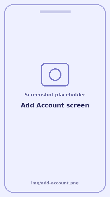 Screenshot: Add Account screen
