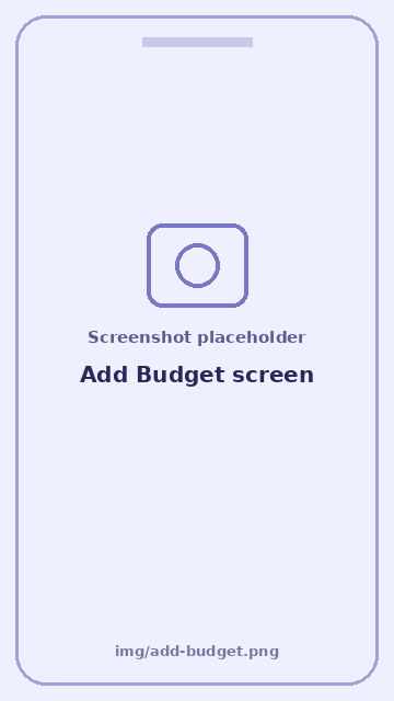 Screenshot: Add Budget screen