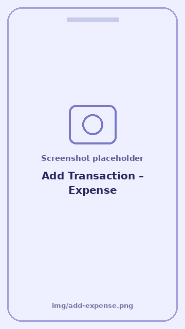 Screenshot: Add Transaction – Expense