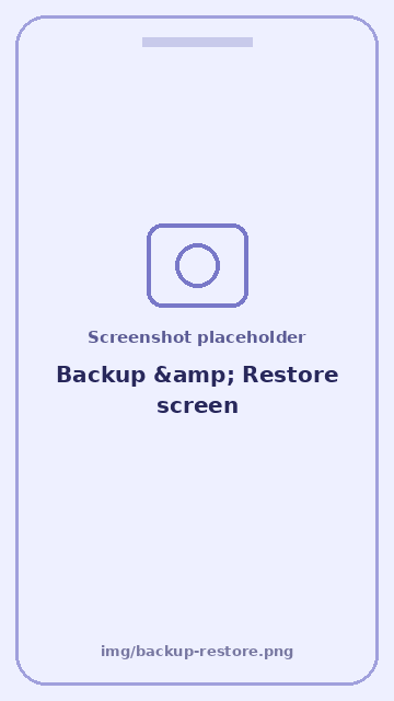 Screenshot: Backup & Restore screen
