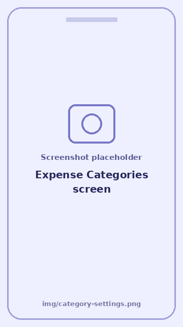 Screenshot: Expense Categories screen