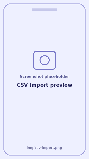 Screenshot: CSV Import preview