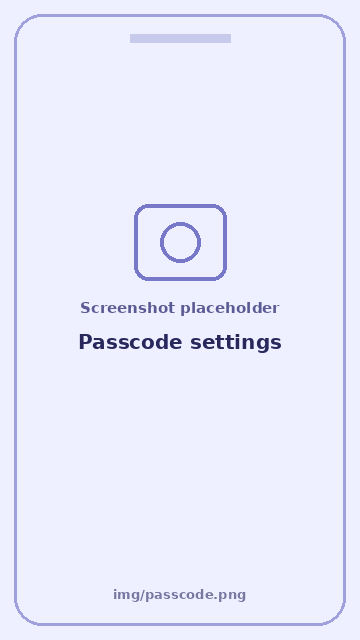Screenshot: Passcode settings