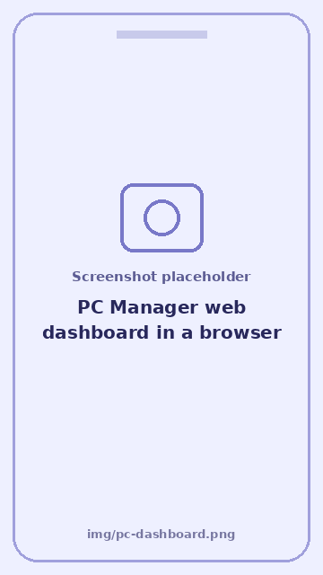 Screenshot: PC Manager web dashboard in a browser