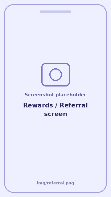 Screenshot: Rewards / Referral screen