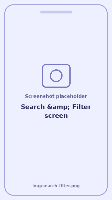 Screenshot: Search & Filter screen