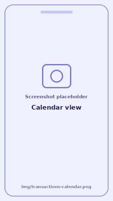 Screenshot: Calendar view