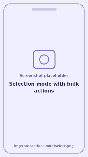 Screenshot: Selection mode with bulk actions